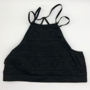 Victoria’s Secret Black High Neck Bralette Strappy size Medium‎